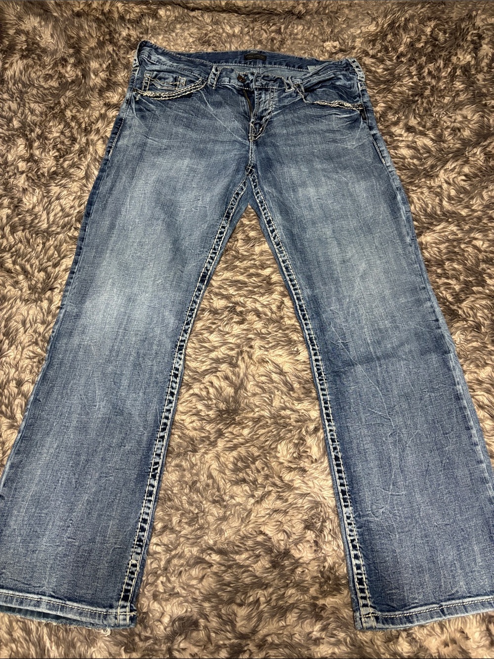 Silver Jeans Light Blue Relaxed Bootcut Jeans 36x34 Gordie